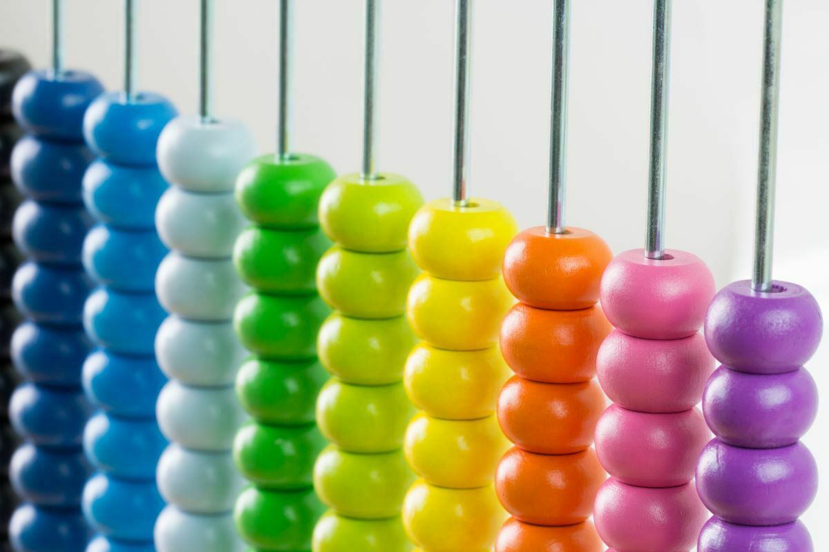 Understanding your balance sheet Colourful abacus on white background